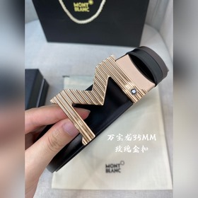 Montblanc, ширина 3,5 см, из кожи верхнего слоя, высококачественн