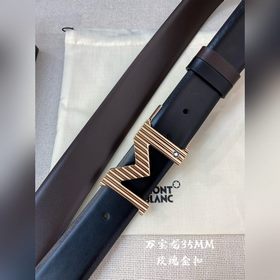 Montblanc, ширина 3,5 см, из кожи верхнего слоя, высококачественн