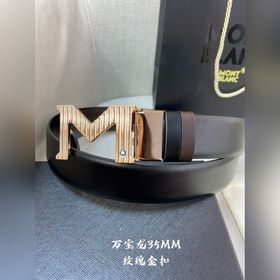 Montblanc, ширина 3,5 см, из кожи верхнего слоя, высококачественн
