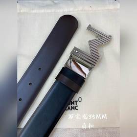 Montblanc, ширина 3,5 см, изготовлен из кожи верхнего слоя, с выс