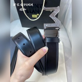 Montblanc, ширина 3,5 см, из кожи верхнего слоя, высококачественн