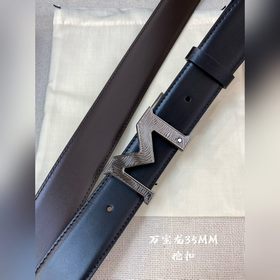 Montblanc, ширина 3,5 см, из кожи верхнего слоя, высококачественн