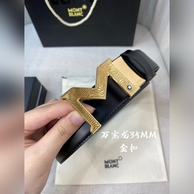 Montblanc, ширина 3,5 см, изготовлен из кожи верхнего слоя, с изы