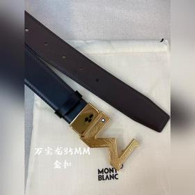 Montblanc, ширина 3,5 см, изготовлен из кожи верхнего слоя, с изы