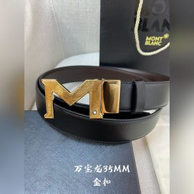 Montblanc, ширина 3,5 см, изготовлен из кожи верхнего слоя, с изы
