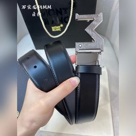 Montblanc, ширина 3,5 см, из кожи верхнего слоя, высококачественн