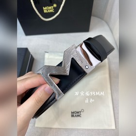 Montblanc, ширина 3,5 см, из кожи верхнего слоя, высококачественн