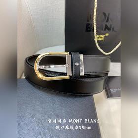 Montblanc, ширина 3,5 см, из кожи верхнего слоя, высококачественн