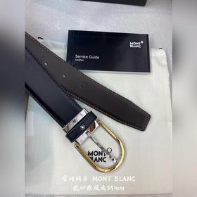 Montblanc, ширина 3,5 см, из кожи верхнего слоя, высококачественн