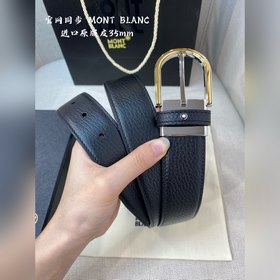 Montblanc, ширина 3,5 см, из кожи верхнего слоя, высококачественн
