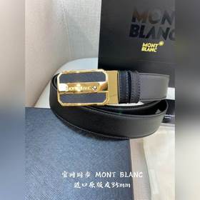 Montblanc, ширина 3,5 см, из кожи верхнего слоя, высококачественн