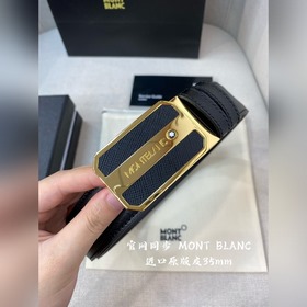 Montblanc, ширина 3,5 см, из кожи верхнего слоя, высококачественн