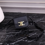 Мини-сумка Celine Triomphe из кожи. Фурнитура из чистого стали, регулируемый пле