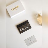 Сумка для карт CELINE с принтом, покрытая тканью, с отделкой из натуральной кожи