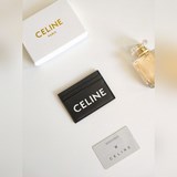 Сумка для карт CELINE с принтом, покрытая тканью, с отделкой из натуральной кожи