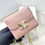 CELINE Кожаный кошелек с клапаном из гладкой кожи ягненка с блестящей поверхност