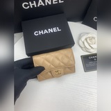 Классический чехол для карт Chanel. Импортная овечья кожа и кожа цвета икры, кош