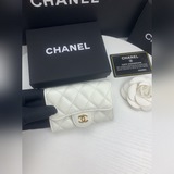 Классический чехол для карт Chanel. Импортная овечья кожа и кожа цвета икры, кош