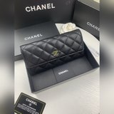Chanel. Классический длинный кошелек с двумя складками, модель a50096, изготовле