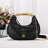 Новая сумка TOM FORD через плечо с крокодиловым узором, золотым логотипом, золот
