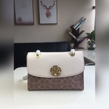 Новая модель Coach 30585： сумка через плечо в стиле ретро из кожи цвета кофе с о