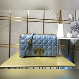 Большая сумка Dior с семью полосками, новая модель из кожи теленка с ротанговым 