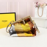 Сумка Fendi First в мини-формате, полностью украшена вышитыми металлическими пай