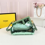 Сумка Fendi First в мини-формате, полностью украшена металлическими пайетками и 