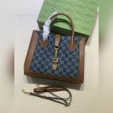 GG Denim серия Тоут-баг Jackie 1961 серия, новая модель, сумка с переплетенными 