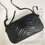 Модель： 447632, ярко-черный, размер： 24*13*7, GG Marmont New.