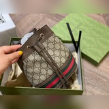 Сумка Gucci Ophidia в стиле ведерко с ретро-фурнитурой выглядит очень стильно. Я