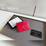Высококачественный оригинальный кожаный бумажник GUCCI. Карточный чехол GG Marmo