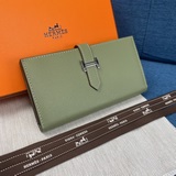 Hermes Original Empson Palm Print Womens New Solid Color Leather Wallet with Ver