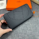 Оригинальный кожаный кошелек Hermès с текстурой личи, произведенный во Франции, 