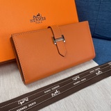 Hermes Original Empson Palm Print Womens New Solid Color Leather Wallet with Ver