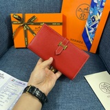 【Оригинал Hermes】 Новый женский кожаный кошелек с внутренним карманом на молнии,