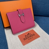 【Hermes оригинал】 Новый кожаный кошелек вертикальной формы с карманами, точная к