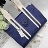 Новая сумка TORY BURCH из парусины и кожи, номер 111395, размеры 40*15*28.