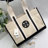 Новая сумка TORY BURCH из парусины и кожи, номер 111395, размеры 40*15*28.