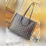m46070 Черная сумка с цветной печатью onthego, изготовлена из материала monogram