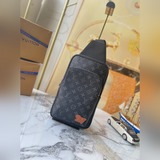 Новая модель m46344 черная сумка через плечо avenue из ткани damier graphite.