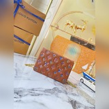 M81693 Коричневая сумка Pochette Coussin с цепочкой и монограммой.