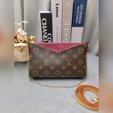 M41638 PALLS CLUTH Сумка Монограмма на парусине в сочетании с мягкой кожей с зер