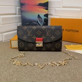m61273 Кожаный кошелек из ткани Damier с цветной кожаной подкладкой и мотивом, в
