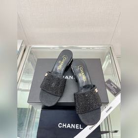 Chanel23Ss Сандалии на толстом каблуке с перламутровой поверхност