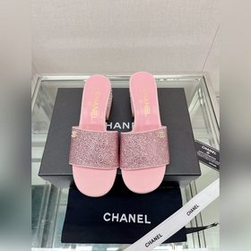 Chanel 23Ss Сандалии на толстом каблуке с перламутровой поверхнос