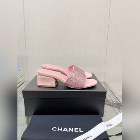 Chanel 23Ss Сандалии на толстом каблуке с перламутровой поверхнос