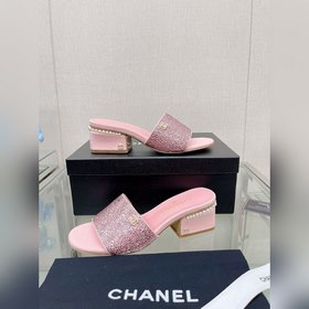 Chanel 23Ss Сандалии на толстом каблуке с перламутровой поверхнос
