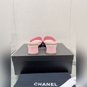 Chanel 23Ss Сандалии на толстом каблуке с перламутровой поверхнос