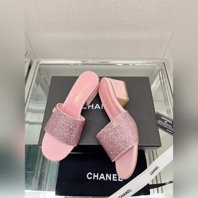 Chanel 23Ss Сандалии на толстом каблуке с перламутровой поверхнос